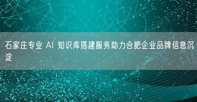石家庄专业 AI 知识库搭建服务助力合肥企业品牌信息沉淀