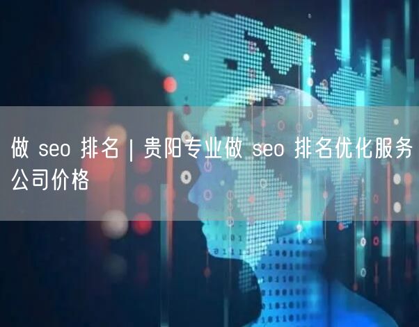 做 seo 排名｜贵阳专业做 seo 排名优化服务公司价格