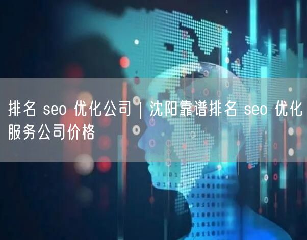 排名 seo 优化公司｜沈阳靠谱排名 seo 优化服务公司价格
