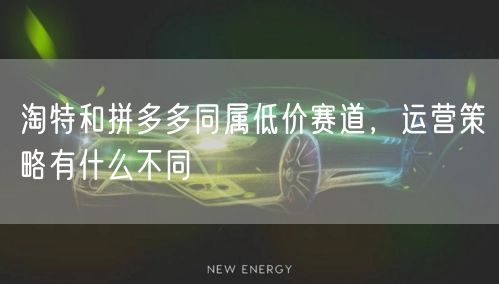 淘特和拼多多同属低价赛道，运营策略有什么不同